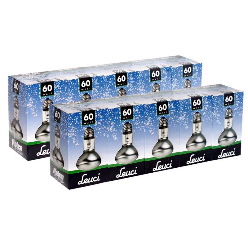 10 x Leuci Reflektor Glühbirne R63 60W E27 matt Glühlampe 60 Watt war