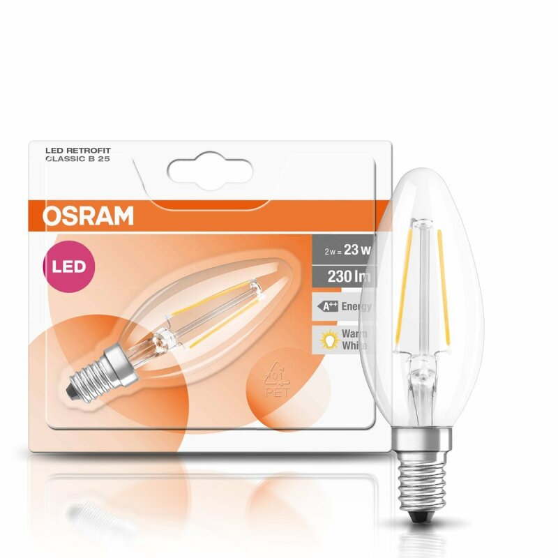 X Osram Led Filament Leuchtmittel Kerze W W E Klar Lm W