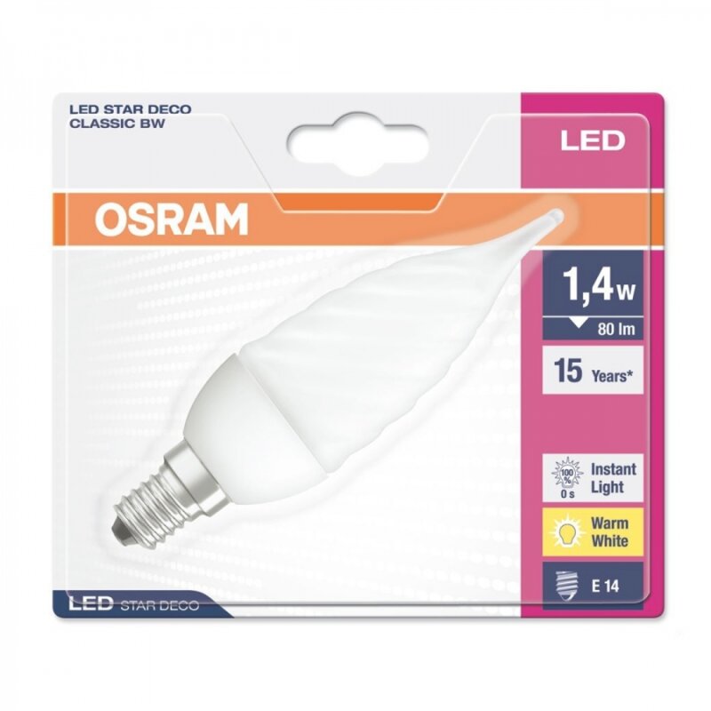 Osram Led Star Deco Classic Windsto Kerze Gedreht W E Matt Warm