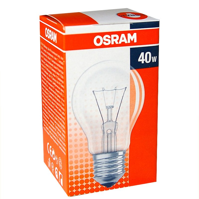 1 x OSRAM Glühlampe 40W E27 klar Glühbirne 40 Watt Glühbirnen Glühlam