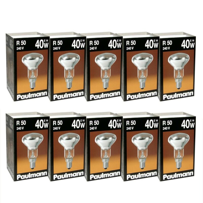 10 x Paulmann Reflektor Glühbirne R50 40W E14 matt Glühlampe 40 Watt