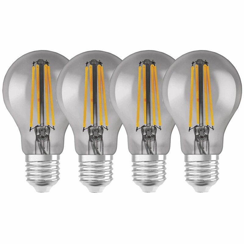 4 X Ledvance LED Filament Smart Birne 6W 44W E27 Rauchglas 540lm W