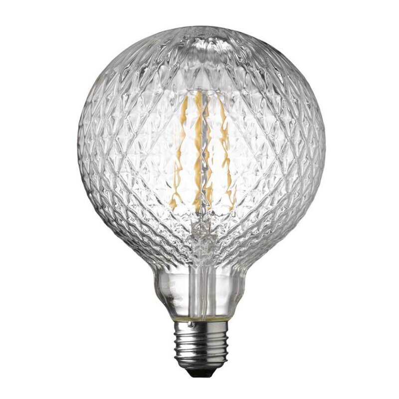 Wofi LED Filament Leuchtmittel G125 Globe Noppen 4W E27 Gold Klar 300