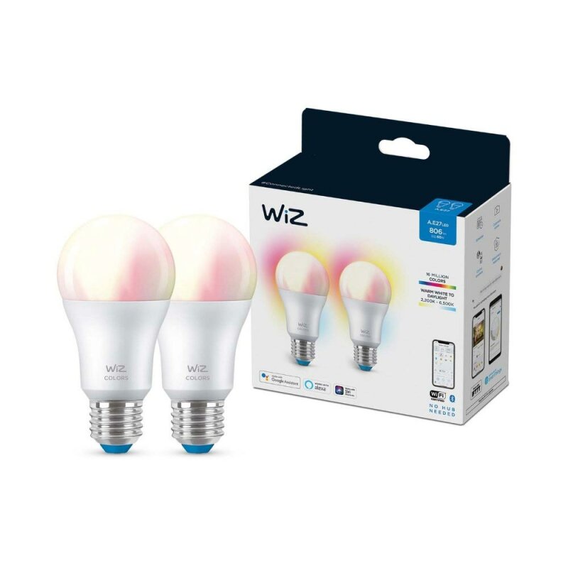 2 X WiZ Smart LED Leuchtmittel A60 Birnen 8 5W 60W E27 Matt 806lm C