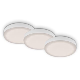 3 x Briloner LED Einbauleuchten Weiß rund Ø7,5cm IP44 3W 350lm Neutralweiß 4000K