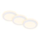 3 x Briloner LED Einbauleuchten Weiß rund Ø8,6cm IP44 3W 350lm Backlight Warmweiß 3000K