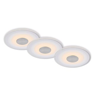 3 x Briloner LED Einbauleuchten Aluminium rund Ø12cm IP44 6W 650lm Warmweiß 3000K