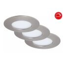 3 x Briloner LED Einbauleuchten Nickel matt rund...