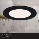 3 x Briloner LED Einbauleuchten Schwarz rund Ø12cm IP44 7W 600lm Neutralweiß 4000K