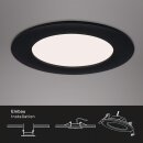 3 x Briloner LED Einbauleuchten Schwarz rund Ø12cm IP44 7W 600lm Neutralweiß 4000K