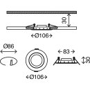 3 x Briloner LED Einbauleuchten Weiß rund Ø10,6cm IP23 7W 600lm Neutralweiß 4000K schwenkbar