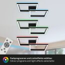 Briloner LED Deckenleuchte Schwarz 64x64cm 34W 3600lm CCT 2700K-6500K RGB Backlight + Fernbedienung