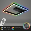 Briloner LED Deckenleuchte Schwarz 57x48cm 20W 1800lm CCT 2700K-6500K RGB Backlight + Fernbedienung