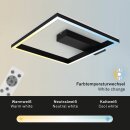 Briloner LED Deckenleuchte Schwarz 57x48cm 20W 1800lm CCT 2700K-6500K RGB Backlight + Fernbedienung