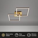 Briloner LED Deckenleuchte Gold-Braun 62x37cm 11W 1200lm warmweiß 3000K schwenkbar 3-Stufen-Dimmbar