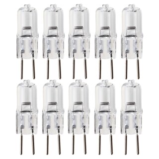 10 x Halogen Stiftsockellampe 50W GY6,35 12V klar warmweiß dimmbar