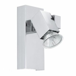 Eglo Halogen Wandlampe Deckenleuchte Piana Chrom 40W GU10 330lm warmweiß 2700K schwenkbar mit Schalter