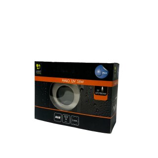 Light Topps Halogen Einbaustrahler Eisen gebürstet 35W GU5,3 IP65 440lm warmweiß 2700K