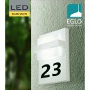 Eglo LED Außenleuchte Wandlampe Hausnummer Culpina Weiß IP44 10W 1100lm Warmweiß 3000K