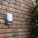 Eco-Light LED Außenleuchte Wandlampe Flat silber IP54 6W 600lm warmweiß 3000K