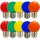 10 x LED Leuchtmittel Tropfen Kugel 2W E27 360° Bunt gemischt rot grün blau orange gelb