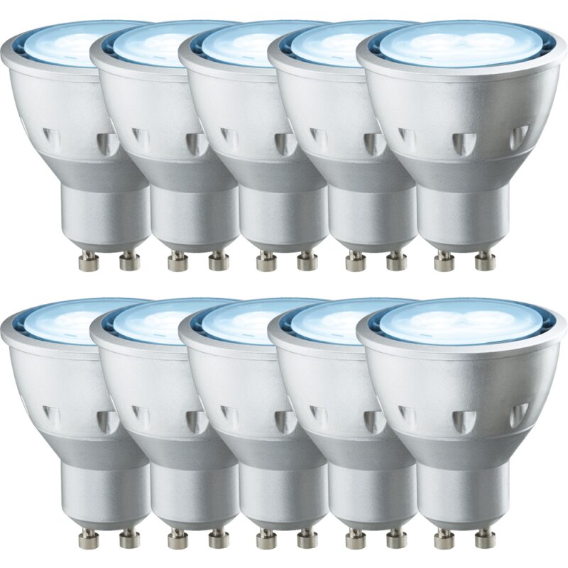 10 x Paulmann 5W LED ultra Reflektor kalt Leuchtmittel Ice Blue GU10