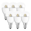 6 x Osram LED Leuchtmittel Tropfen Classic P 5,8W = 40W E14 klar 2700K warmweiß