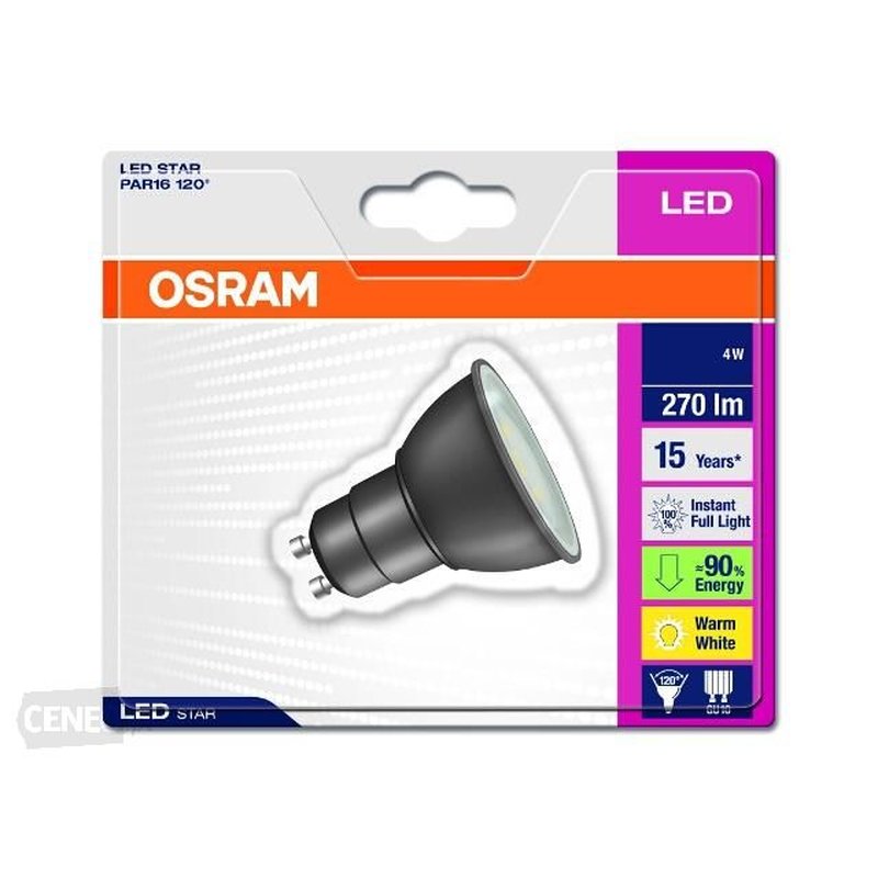 Osram Led Star Reflektor Par16 4w 35w Gu10 270lm Warmweiß 3000k 120