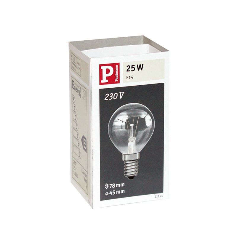 Paulmann Glühbirne Tropfenlampe 25W 300° Glühlampe Klar Backofen E14