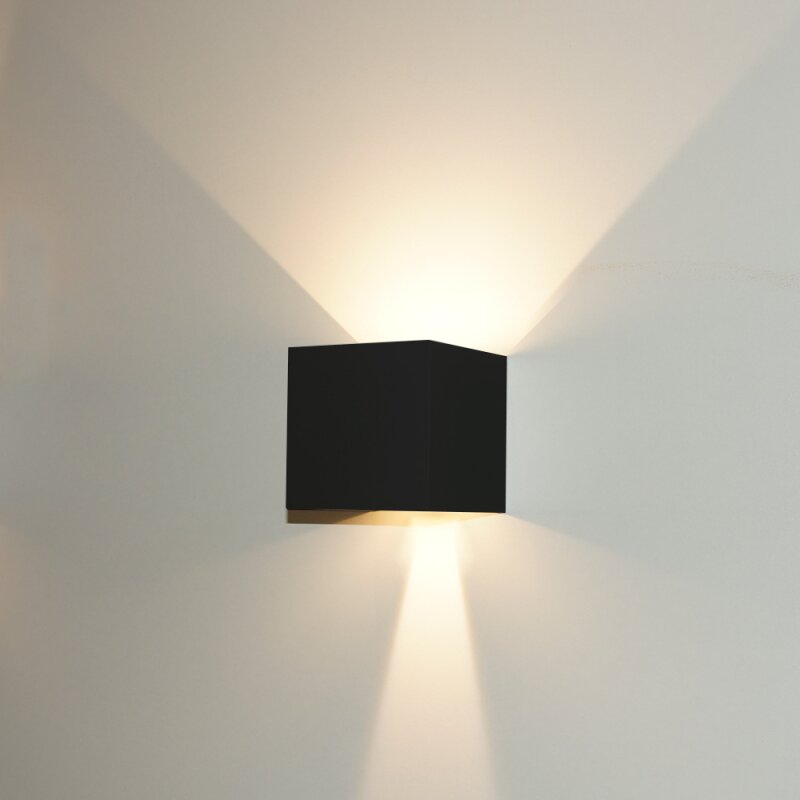 außen verstellbarer schwarz innen LED Wandleuchte & 6W C Lichtausfall