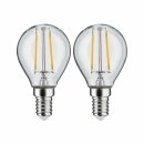 2 x Paulmann Filament LED Leuchtmittel Tropfen 2W = 25W E14 klar warmweiß 2700K