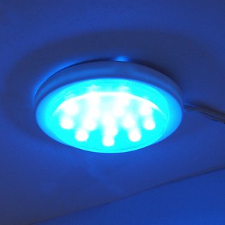 3 x IP20 x Weiß 3 Unterbauleuchten rund Blau-L 300lm 1W Starlicht LED