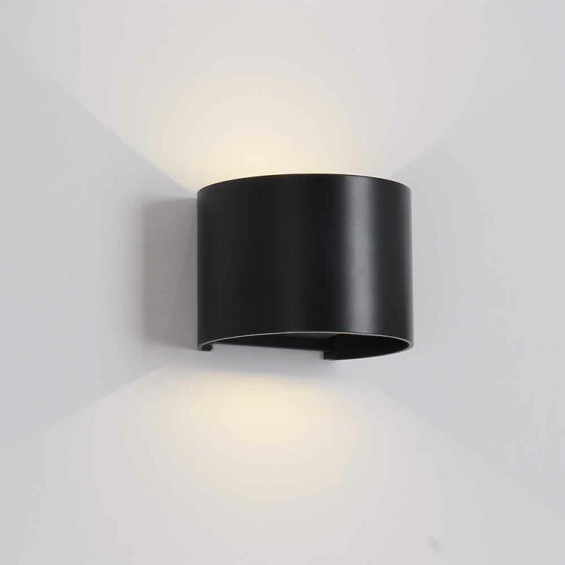LED Wandleuchte Warmweiß 6W schwarz 3000K Wandlampe Indoor rund 780lm