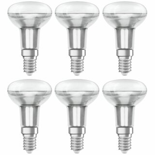 6 x Osram LED Leuchtmittel Star Reflektor R50 1,5W = 25W E14 matt 110lm warmweiß 2700K