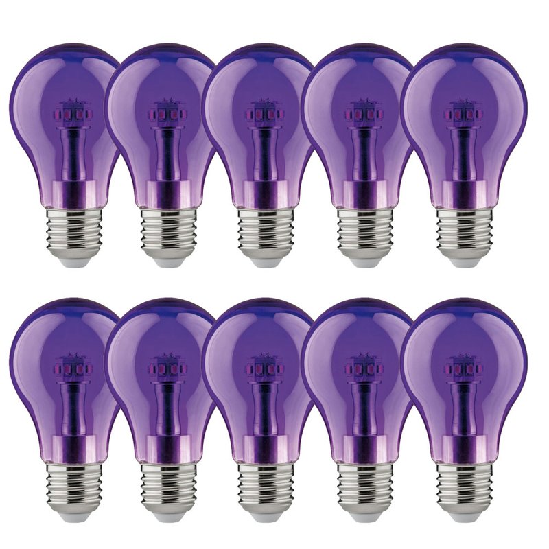10 x Paulmann LED Leuchtmittel klar Birnenform Violett E27 1W