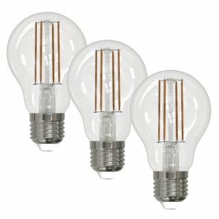 3 x Casaya LED Filament A60 Birnenform 4,5W = 40W E27 klar 470lm Ra>90 warmweiß 2700K