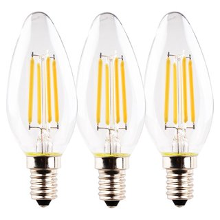 3 x Müller-Licht LED Filament Retro Leuchtmittel Kerze 4W = 40W E14 klar 470lm warmweiß 2700K