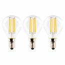 3 x Müller-Licht LED Filament Leuchtmittel Tropfenform 4W = 40W E14 klar 470lm warmweiß 2700K