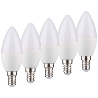 5 x I-Glow LED Leuchtmittel Kerzen 5,5W = 40W E14 matt 470lm warmweiß 2700K