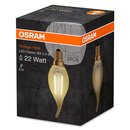 Osram LED Filament Vintage 1906 Windstoß Kerze 2,8W = 22W E14 klar gold extra warmweiß 2400K