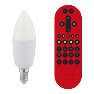 LED Smart Leuchtmittel Kerze 6W = 40W E14 matt RGB + CCT + dimmbar App inkl. Fernbedienung