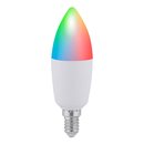 LED Smart Leuchtmittel Kerze 6W = 40W E14 matt RGB + CCT...