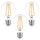 3 x LED Filament Leuchtmittel Birnenform A60 4,5W = 40W E27 klar 470lm Ra>90 warmweiß 2700K