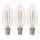 3 x Casaya LED Filament Kerzen 4,5W = 40W E14 klar 470lm warmweiß 2700K Ra>90