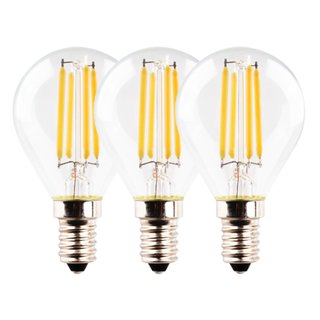 3 x LED Filament Leuchtmittel Tropfen 4,5W = 40W E14 klar 470lm Ra>90 warmweiß 2700K Retro-LED