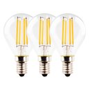 3 x LED Filament Leuchtmittel Tropfen 4,5W = 40W E14 klar...