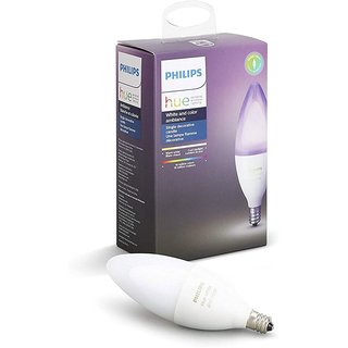 Philips LED Kerze Hue White and Color Ambiance 6,5W = 40W E14 matt 470lm RGB 2200-6500K dimmbar App/Amazon Alexa