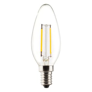 LED Filament Retro Leuchtmittel Kerze 1,5W = 15W E14 klar 150lm warmweiß 2700K Ra>90