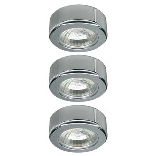 3 x Paulmann Möbelaufbauleuchten Micro Line Chrom 3 x 20W G4 warmweiß 2900K 12V Halogen
