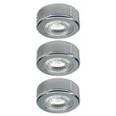 3 x Paulmann Möbelaufbauleuchten Micro Line Chrom 3 x 20W G4 warmweiß 2900K 12V Halogen